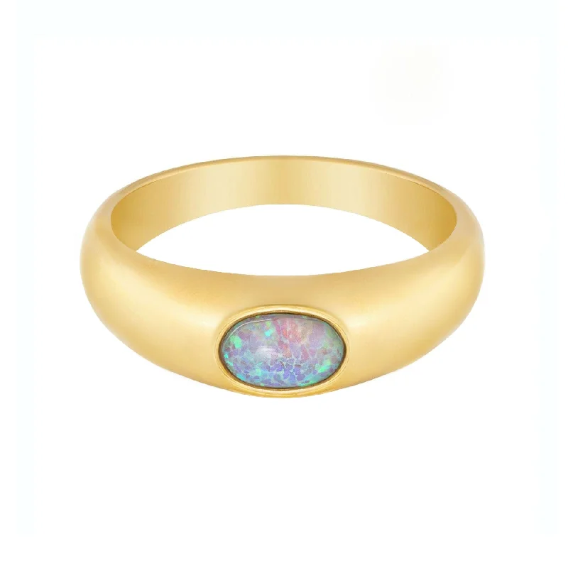 women’s engraving rings-women’s engraving rings-Aisha Opal Ring