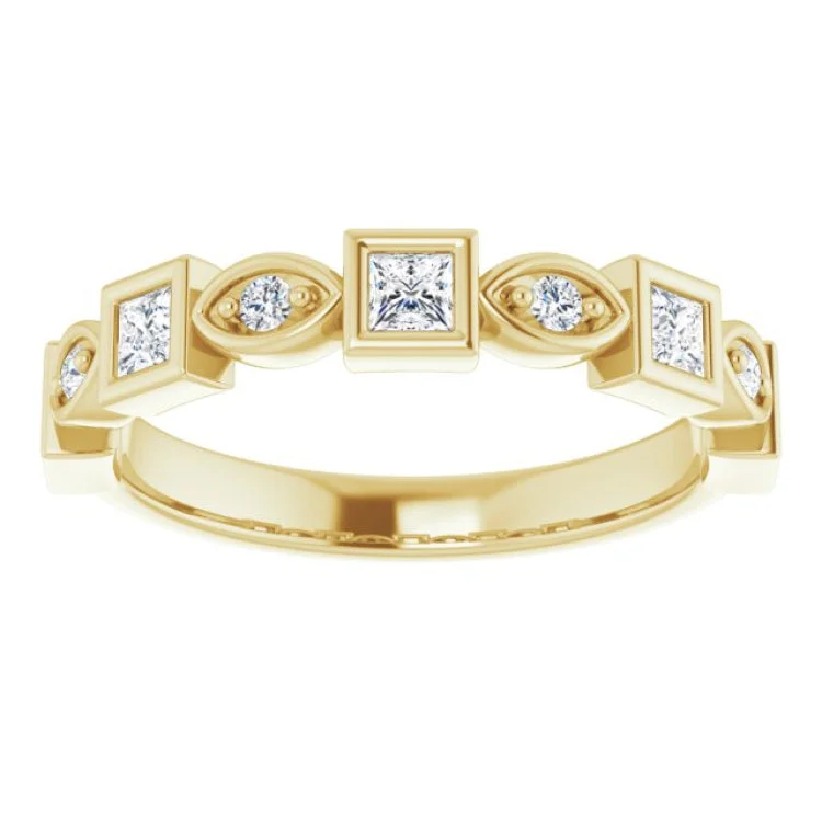 women’s vintage-inspired rings-women’s vintage-inspired rings-14K Yellow 3/8 CTW Natural Diamond Anniversary Band