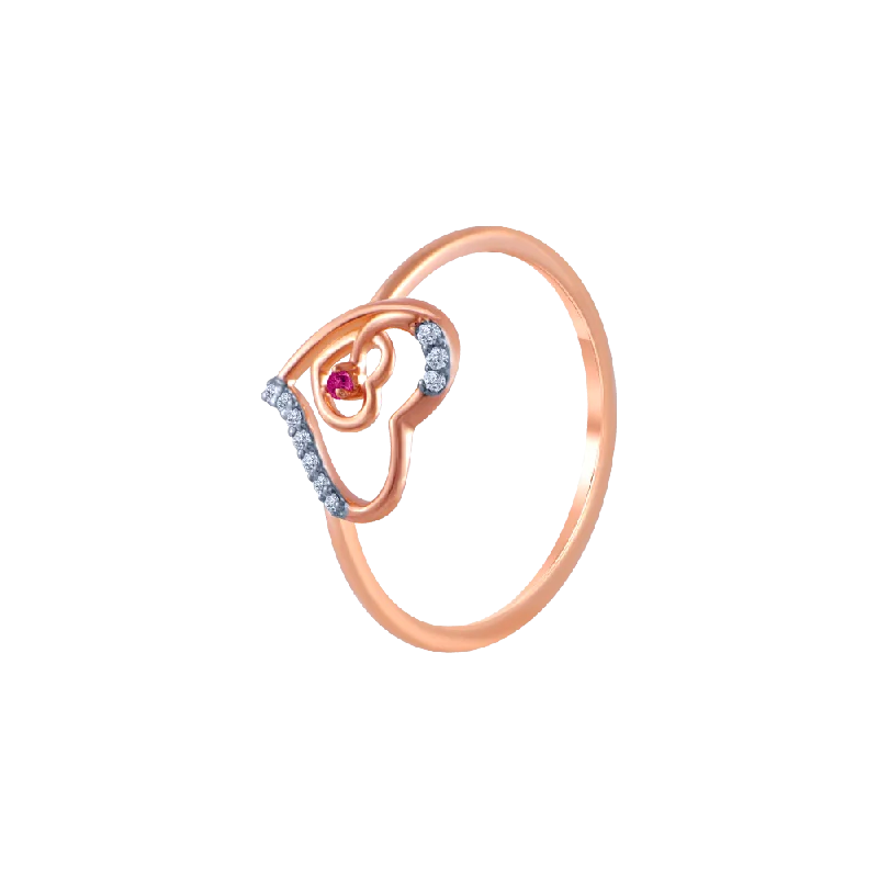 women’s chunky rings-18k (750) Rose Gold And Diamond Ring For Women