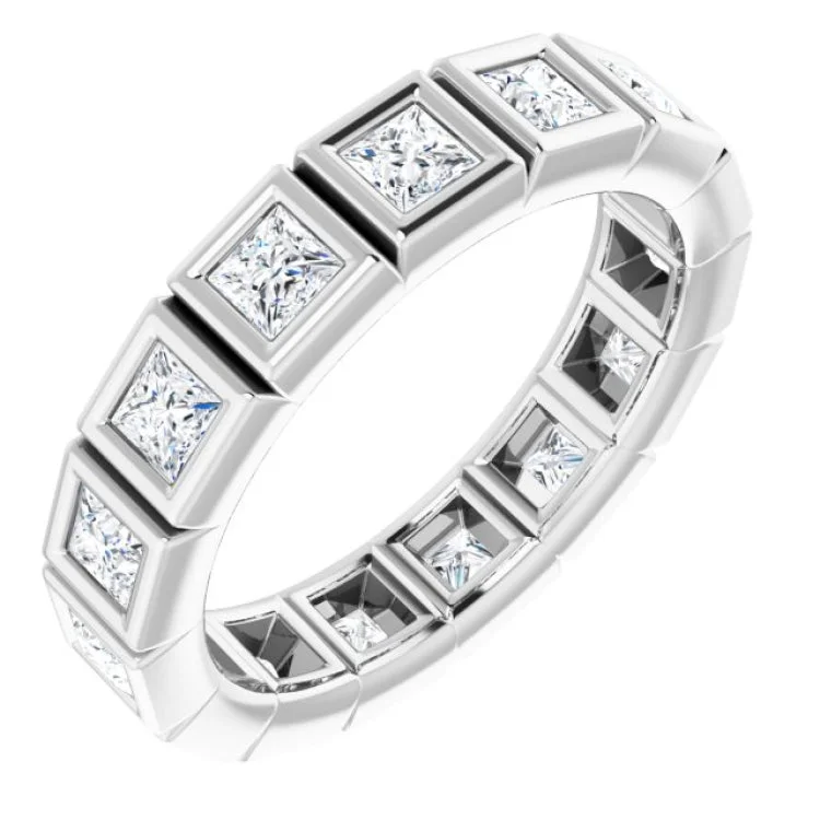 women’s silver rings-women’s silver rings-Platinum 1 1/5 CTW Natural Diamond Eternity Band Size 7