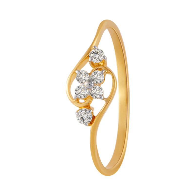 women’s heart-shaped rings-18KT (750) Yellow Gold And Diamond Ring For Women