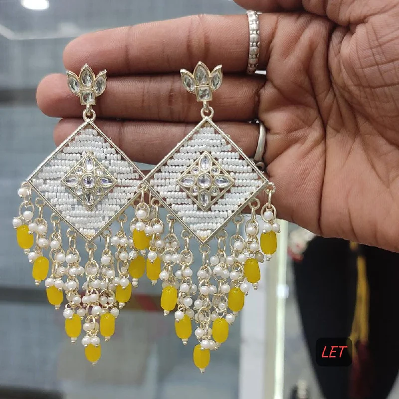 women’s chandelier earrings-Lucentarts Jewellery Gold Plated Dangler Earrings