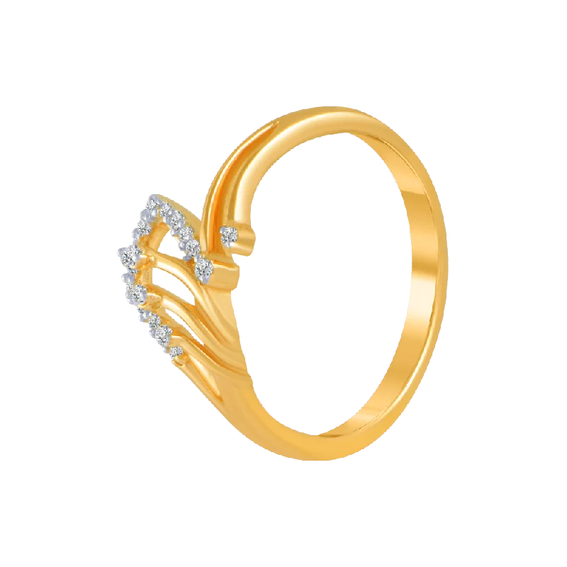 women’s adjustable rings-18KT (750) Yellow Gold And Diamond Ring For Women