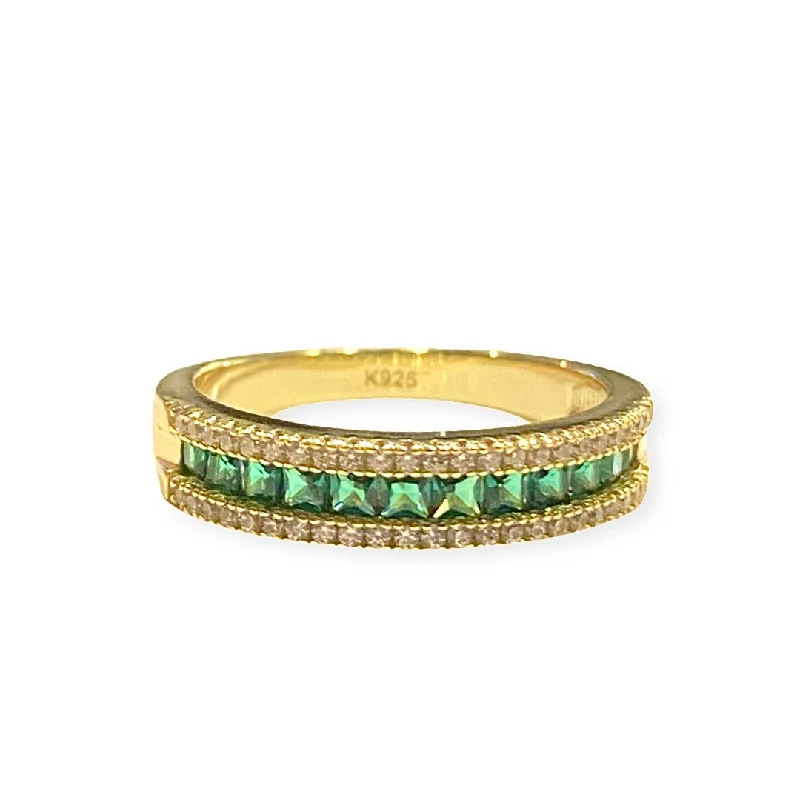 women’s radiant-cut rings-women’s radiant-cut rings-Noelia Emerald Baguette Ring