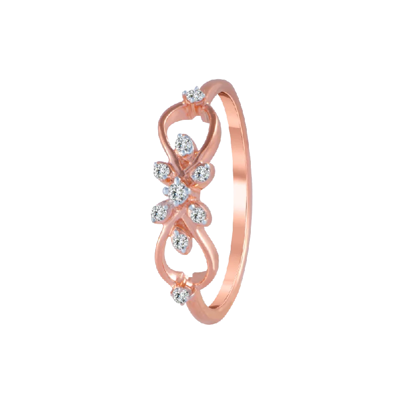 women’s fashion rings-18KT (750) Rose Gold And Diamond Ring For Women