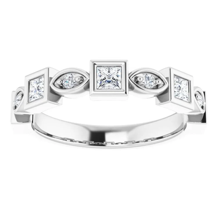 women’s simple rings-women’s simple rings-Platinum 1/2 CTW Natural Diamond Anniversary Band