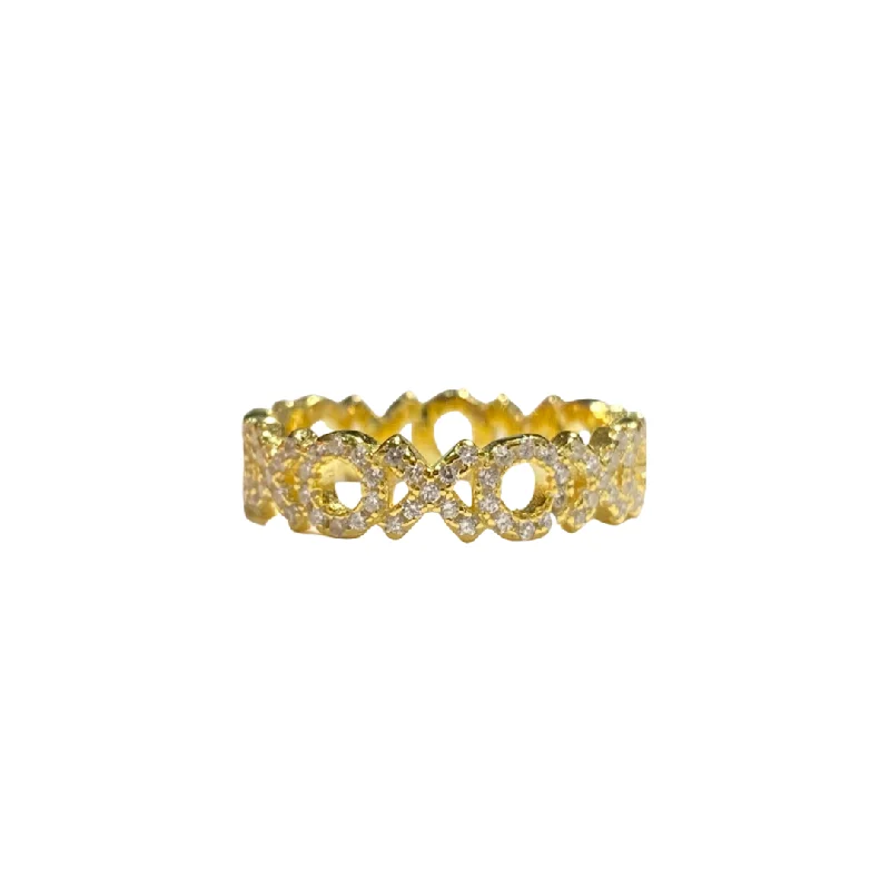 women’s stackable rings-women’s stackable rings-Noelia XOXO Eternity Ring