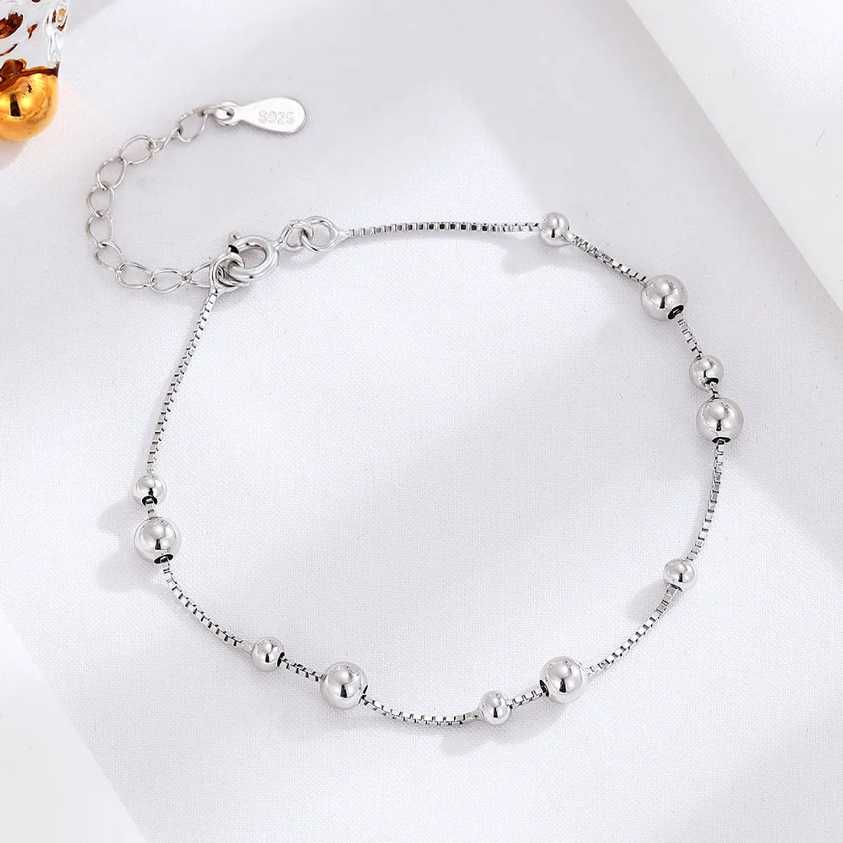 women’s braided bracelets-Casual Simple Style Solid Color Sterling Silver Polishing Bracelets