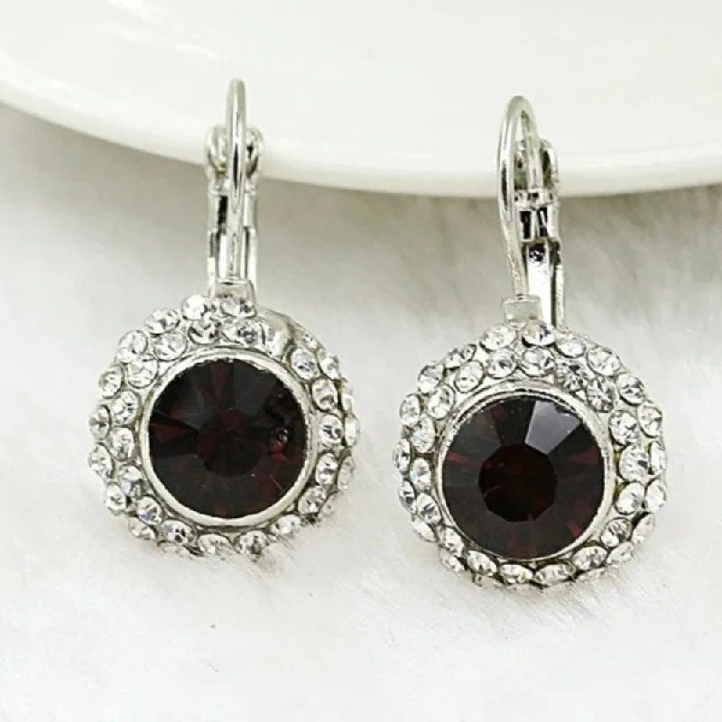 women’s bar earrings-Lucentarts Jewellery Silver Plated Austrian Stone Dangler Earrings