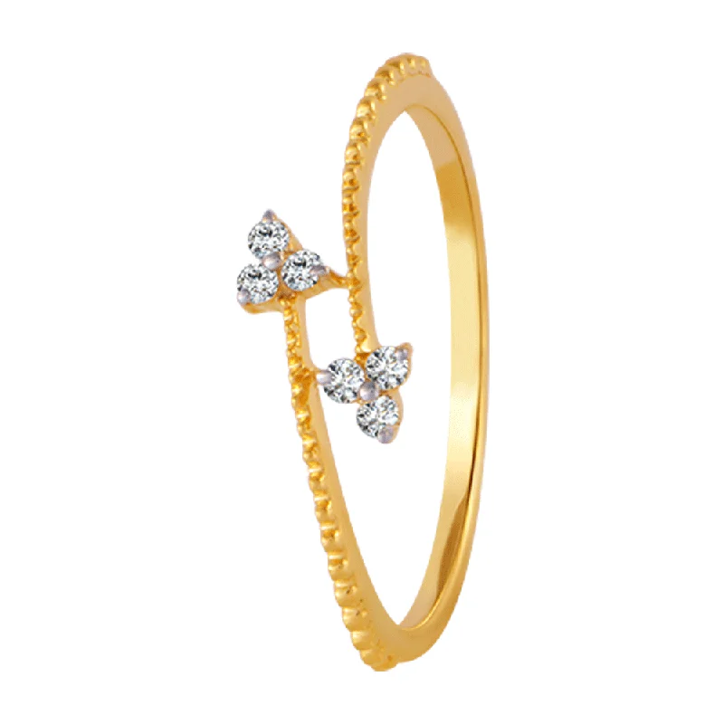 women’s pearl engagement rings-18KT (750) Yellow Gold And Diamond Ring For Women