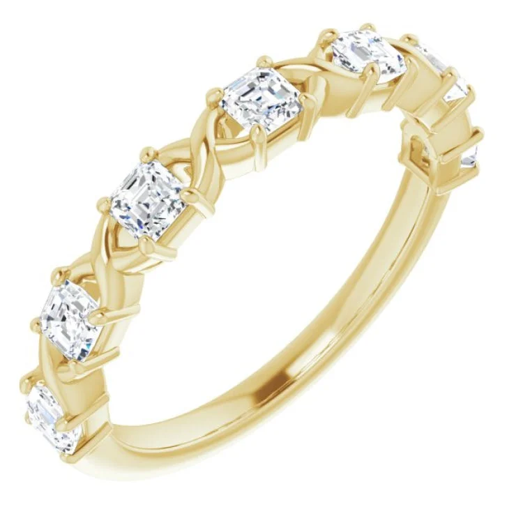 women’s cushion-cut rings-women’s cushion-cut rings-14K Yellow 3/4 CTW Natural Diamond Anniversary Band