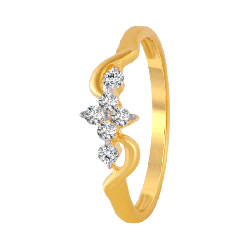 women’s vintage diamond rings-18KT (750) Yellow Gold And Diamond Ring For Women