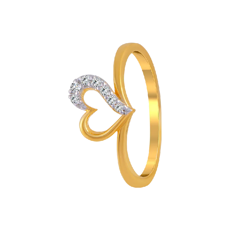 women’s adjustable gemstone rings-14KT (585) Yellow Gold And American Diamond Ring For Women