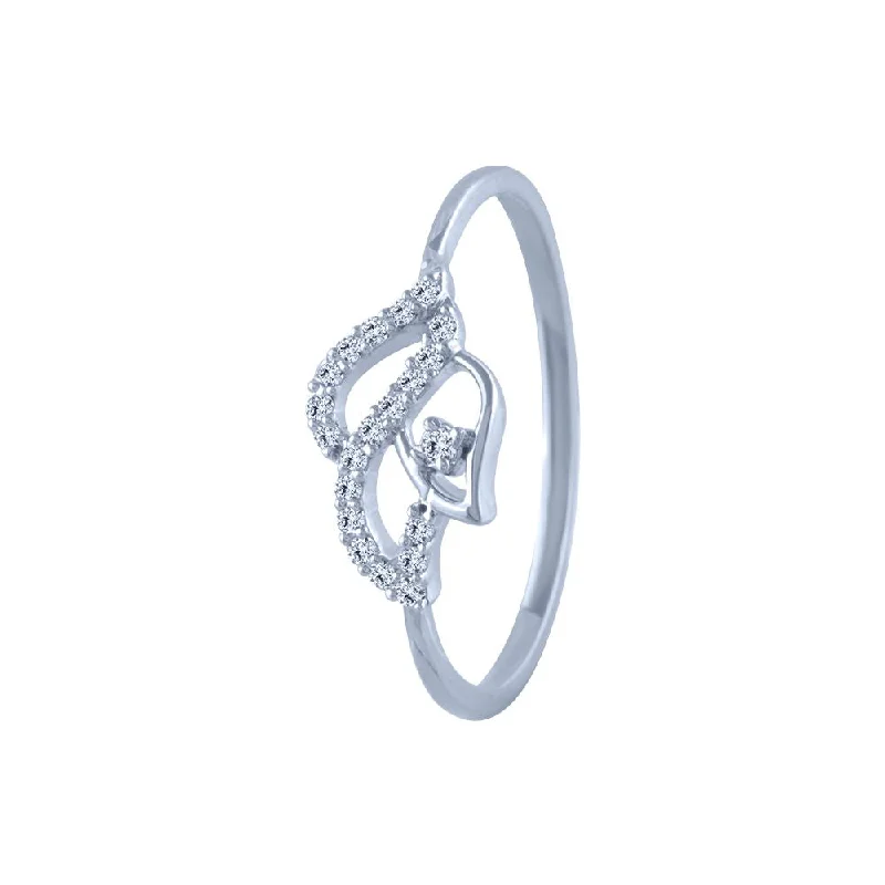 women’s twist rings-18k (750) White Gold And Diamond Ring For Women