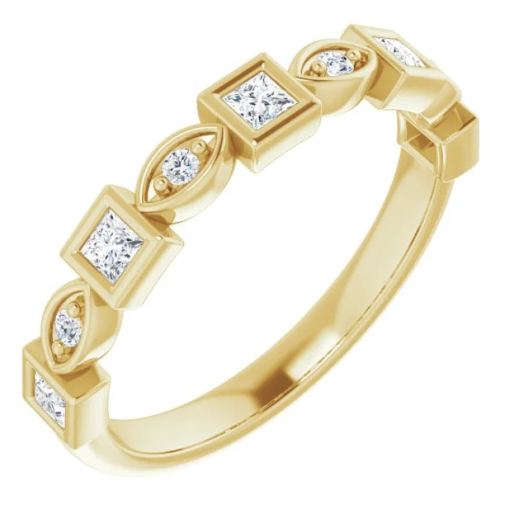 women’s unique gemstone rings-women’s unique gemstone rings-14K Yellow 1/3 CTW Natural Diamond Anniversary Band