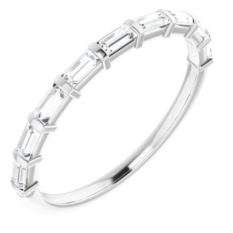 women’s chunky rings-women’s chunky rings-14K White 3/8 CTW Natural Diamond Anniversary Band