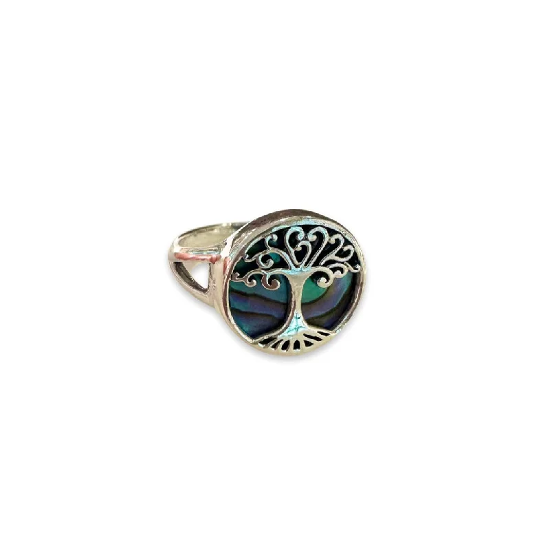 women’s wide band rings-women’s wide band rings-Tree Of Life Gemstone Ring