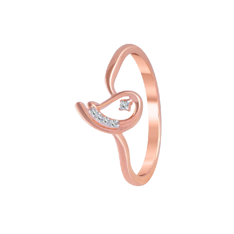 women’s pearl rings-18KT (750) Rose Gold And Diamond Ring For Women