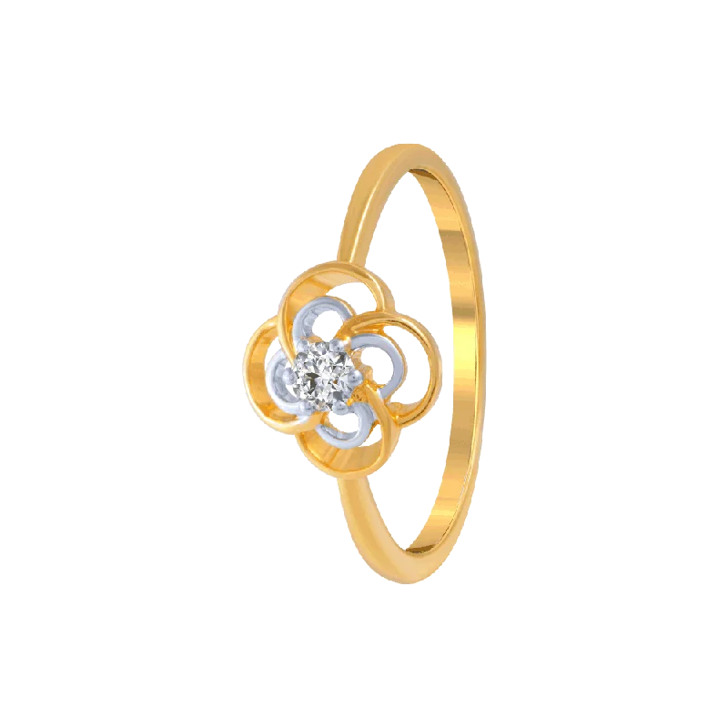 women’s geometric rings-18KT (750) Yellow Gold And Diamond Ring For Women