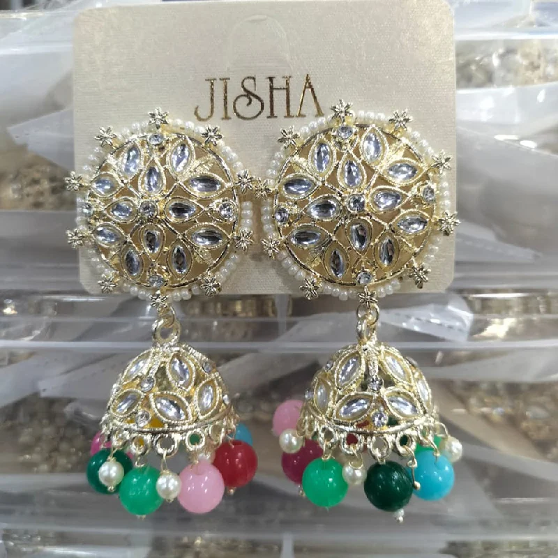 women’s vintage stud earrings-Manisha Jewellery Gold Plated Austrain Stone  Jhumki Earrings