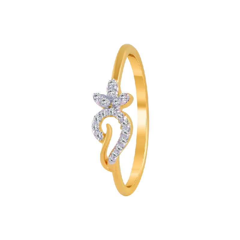 women’s halo rings-18KT (750) Yellow Gold And Diamond Ring For Women