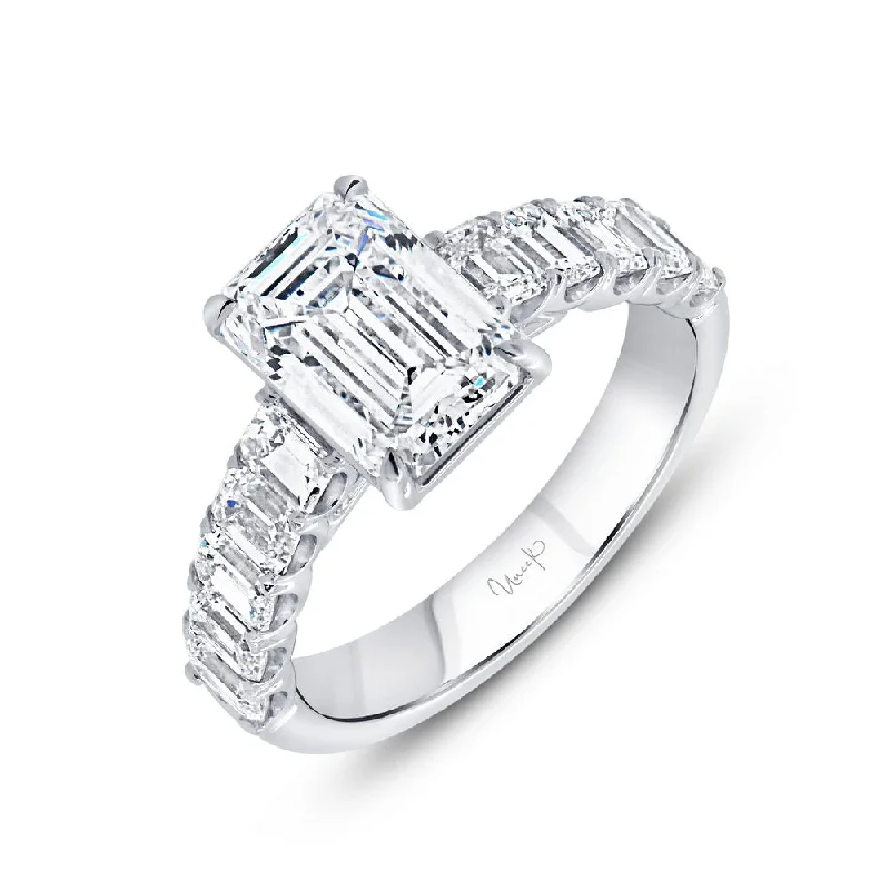 women’s gemstone rings-Uneek Signature Collection Emerald Cut Diamond Ring