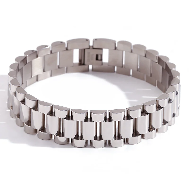 15mm Strap Bracelet-Steel Color