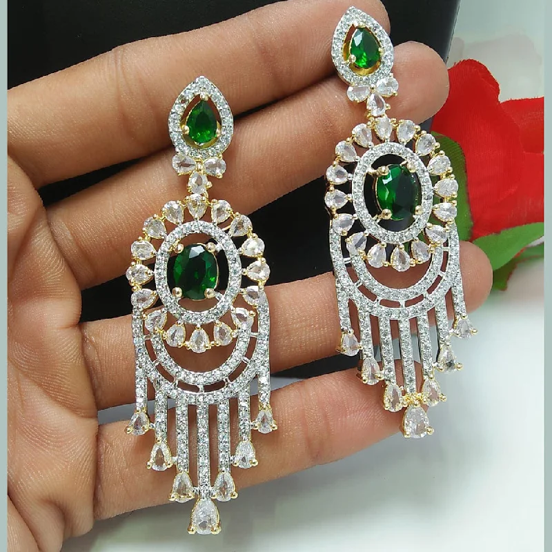 women’s chic earrings-Manisha Jewellery 2 Tone AD Dangler Earrings