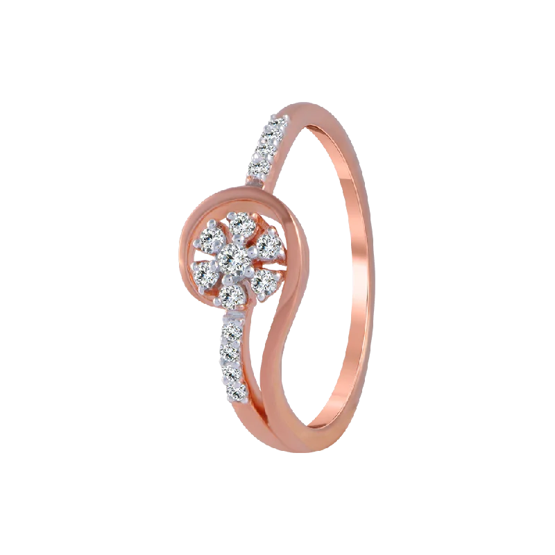 women’s eternity rings-18KT (750) Rose Gold And Diamond Ring For Women