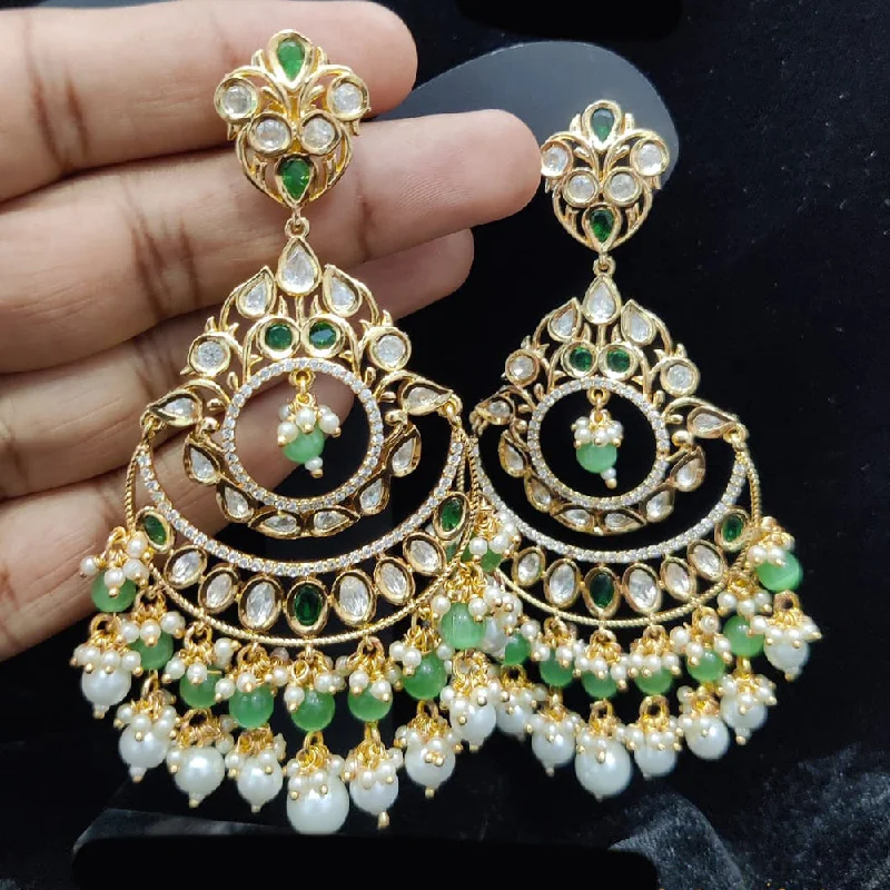 women’s sparkly earrings-Jewel Addiction Gold Plated Kundan Dangler Earrings