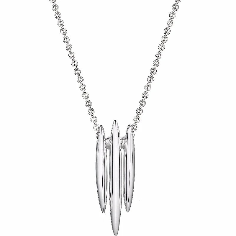 women’s art deco necklaces-women’s art deco necklaces-Arc Triple Necklace - Silver