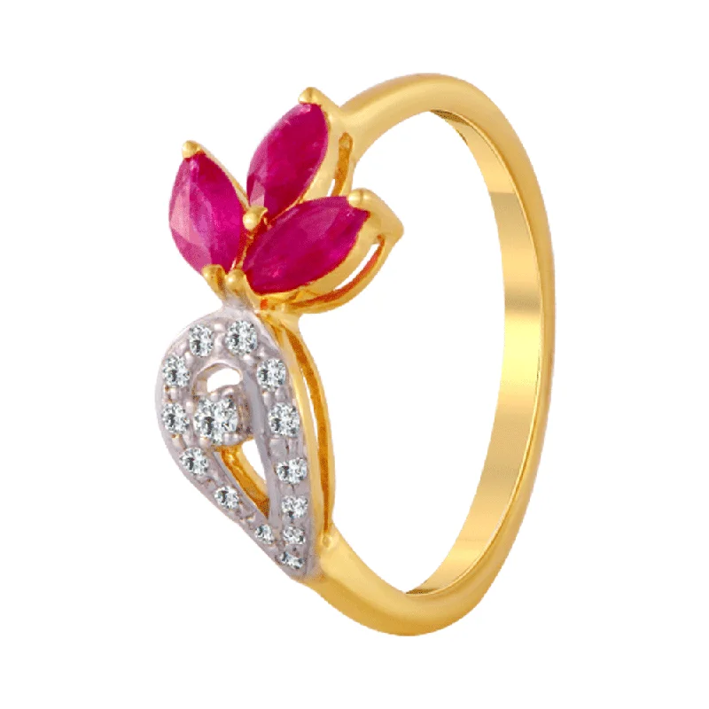 women’s radiant-cut rings-18KT (750) Yellow Gold And Diamond Ring For Women