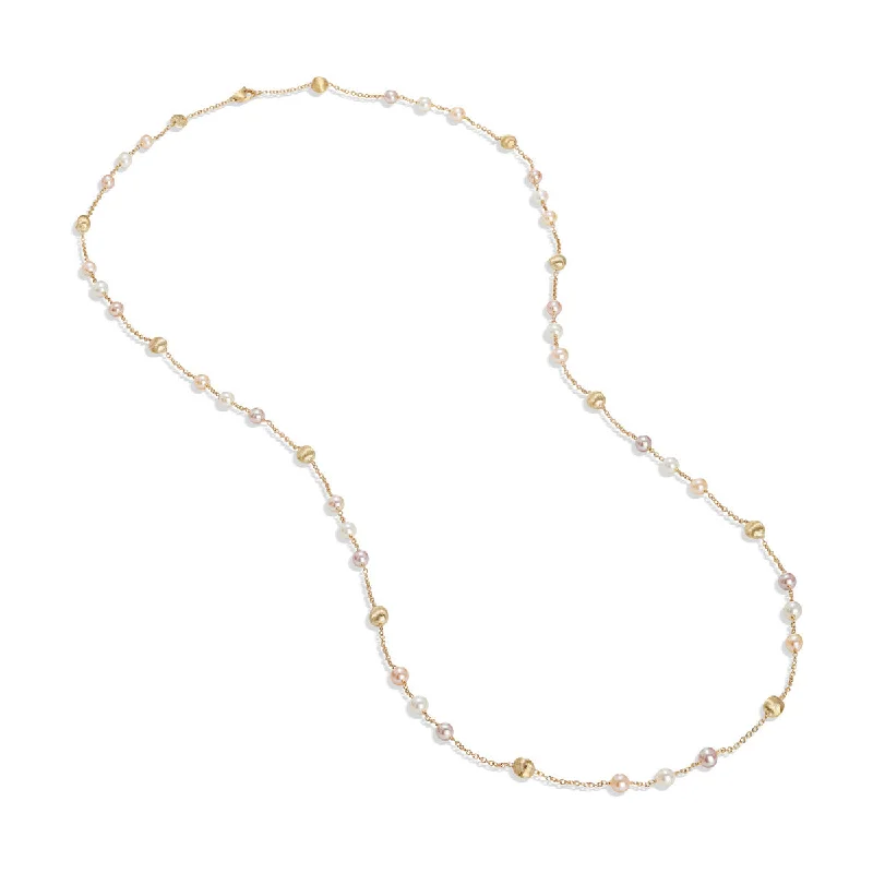 women’s sapphire pendant necklaces-women’s sapphire pendant necklaces-18K Yellow Gold and Pearl Long Necklace