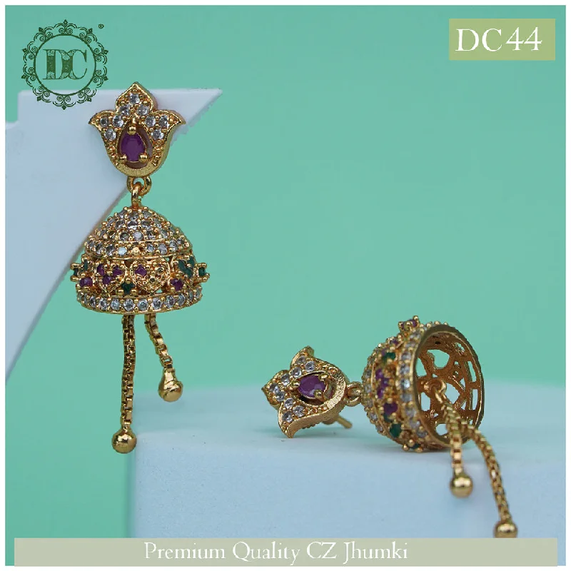 women’s sterling silver hoop earrings-Diksha Collection Gold Plated Jhumki Earrings