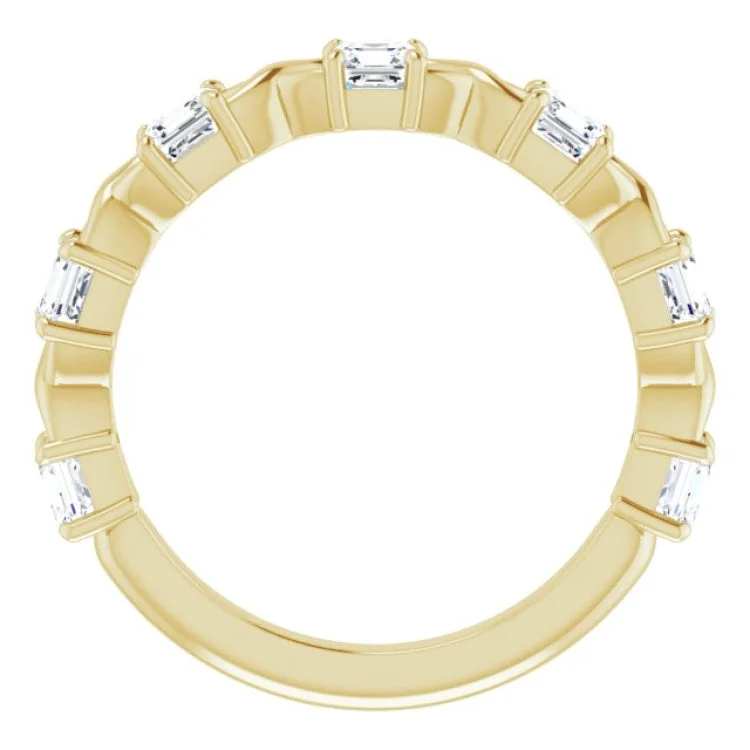 women’s radiant-cut rings-women’s radiant-cut rings-14K Yellow 1 1/8 CTW Natural Diamond Anniversary Band