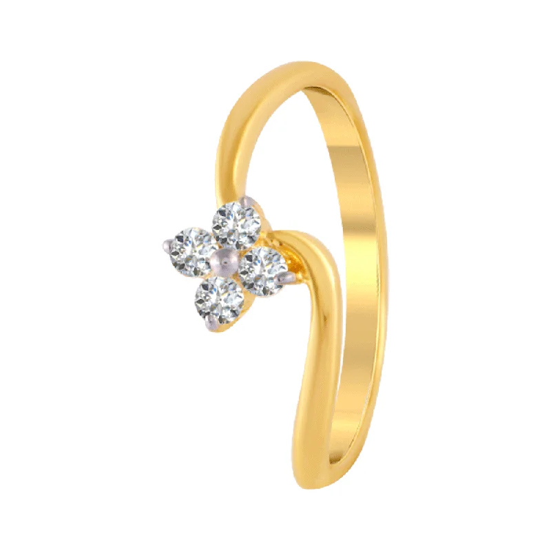 women’s unique rings-18KT (750) Yellow Gold And Diamond Ring For Women