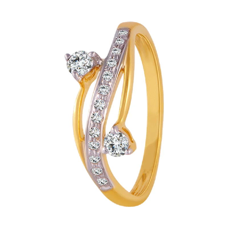 women’s black diamond rings-18KT (750) Yellow Gold And Diamond Ring For Women