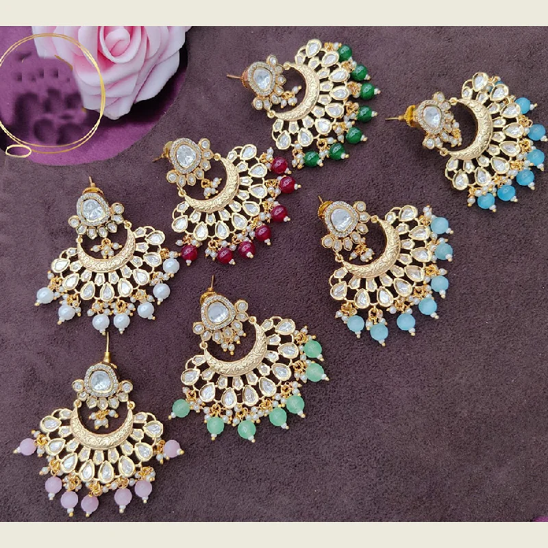 women’s delicate stud earrings-Jewel Addiction Gold Plated Kundan Dangler Earrings