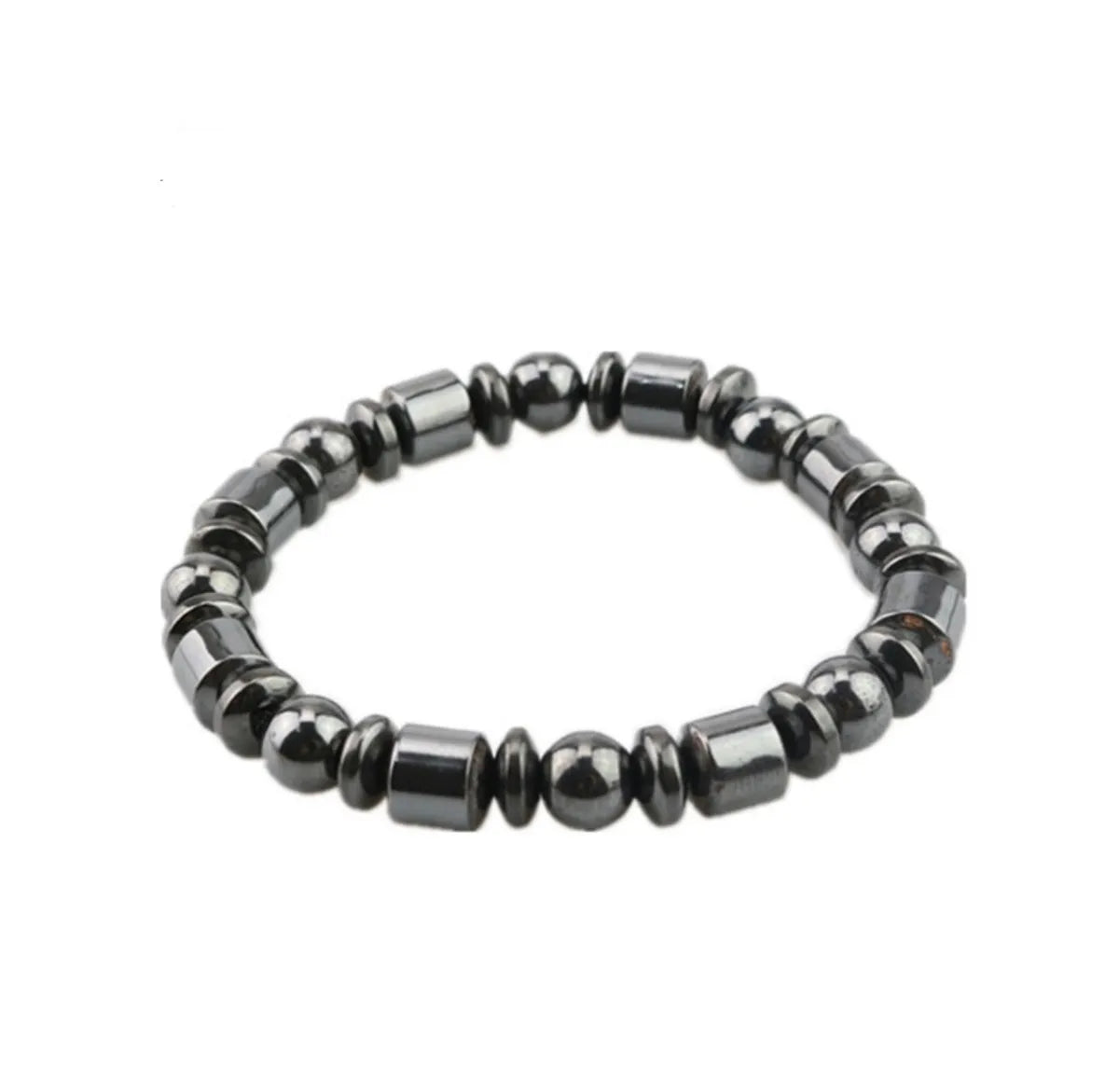 women’s braided bracelets-New Fashion Grey Beaded Magnet Simple Metal Bracelet Ornament