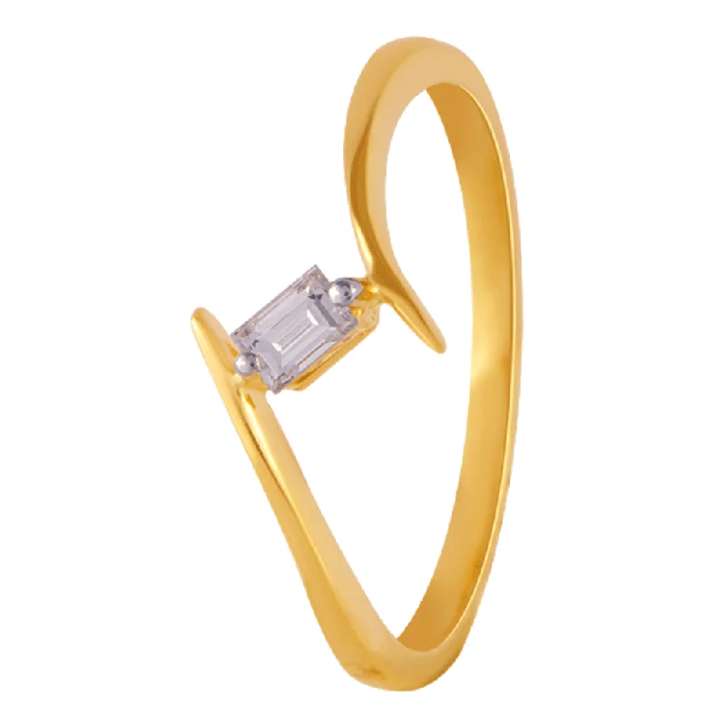 women’s handmade rings-18KT (750) Yellow Gold And Diamond Ring For Women