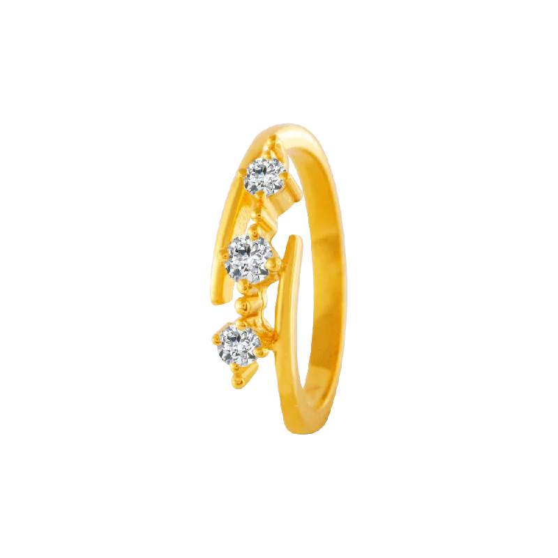 women’s infinity rings-22KT Yellow Gold And American Diamond Ring For Women