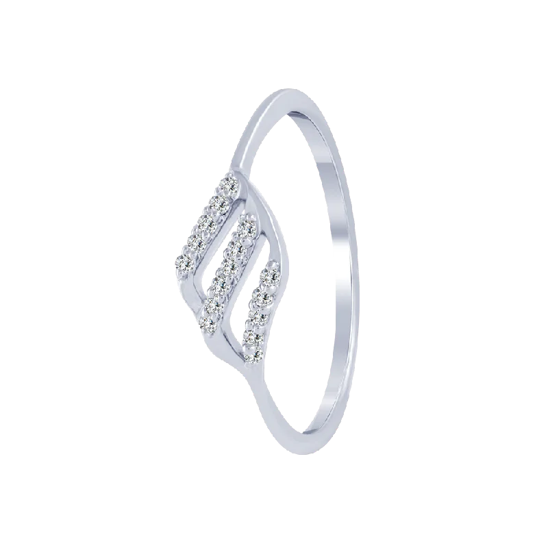 women’s designer rings-18KT (750) White Gold And Diamond Ring For Women