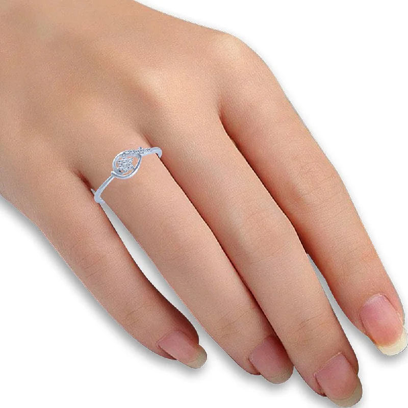 women’s sterling silver rings-18k (750) White Gold And Diamond Ring For Women