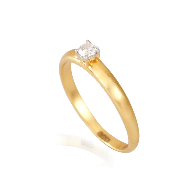 women’s eternity bands-18KT (750) Yellow Gold And Diamond Ring For Women