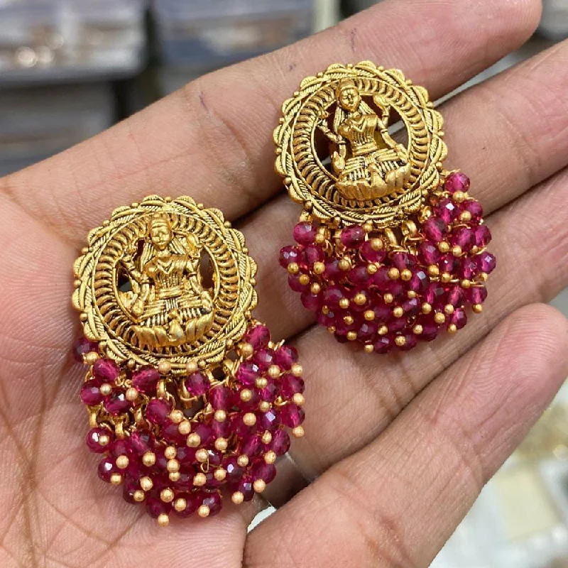 women’s geometric drop earrings-Manisha Jewellery Temple Dangler Earrings