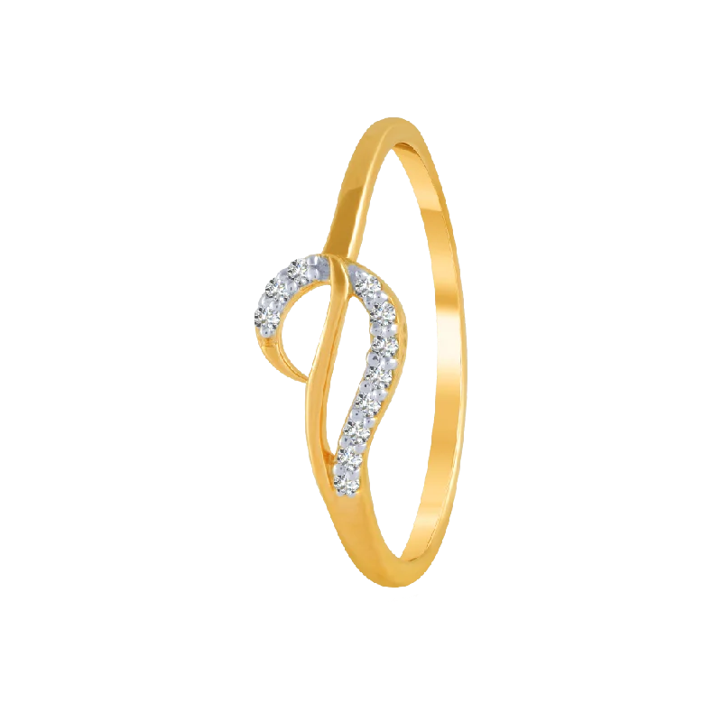 women’s diamond rings-18KT (750) Yellow Gold And Diamond Ring For Women