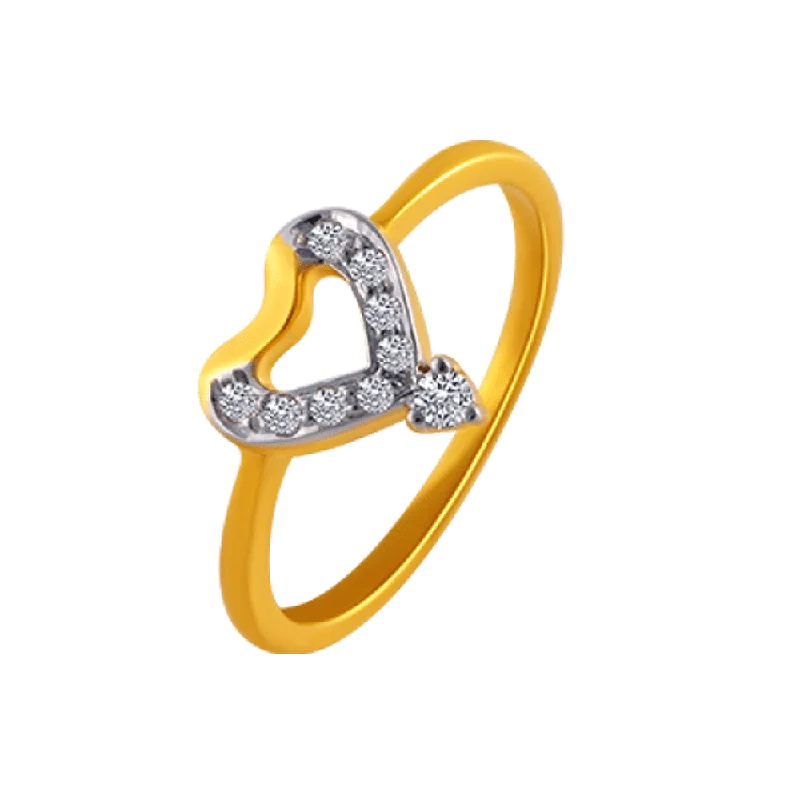 women’s halo diamond rings-14KT (585) Yellow Gold And American Diamond Ring For Women