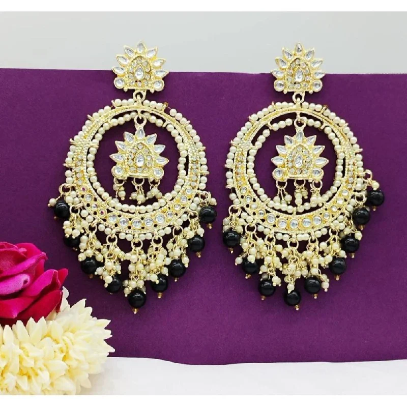 women’s heart-shaped stud earrings-Akruti Collection Kundan And Pearl Dangler Earrings