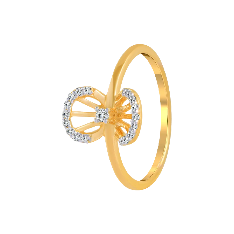 women’s solitaire rings-18KT (750) Yellow Gold And Diamond Ring For Women