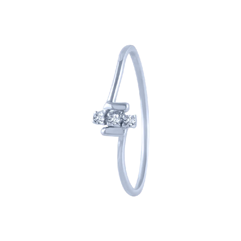 women’s trendy rings-18k (750) White Gold And Diamond Ring For Women